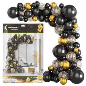 Balónková girlanda se 45 černými a zlatými balónky