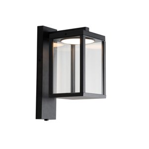Venkovní nástěnná lucerna černá vč. LED a soumrakového čidla - Ferdinand