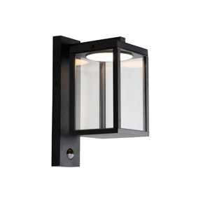 Venkovní nástěnná lucerna černá vč. LED pohybového senzoru - Ferdinand