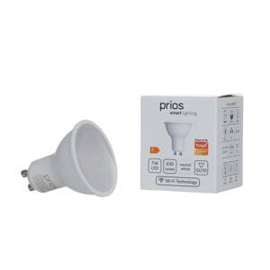 PRIOS Prios Smart LED, sada 2 kusů, GU10, plast, 7W, opál, 840, Tuya