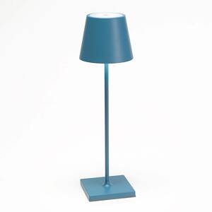 Zafferano Stolní lampa Zafferano Poldina LED, dobíjecí baterie, matná, modrá