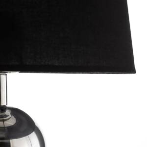 Argon Textilní stolní lampa Fulda, černé stínidlo, chromový podstavec