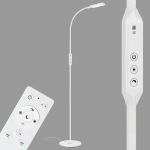 Briloner LED stojací lampa Office Remote, dálkové ovládání, bílá