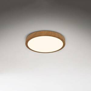 Briloner LED stropní svítidlo Runa Wood vzhled dřeva 3 000 K Ø38cm