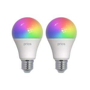 PRIOS Prios Smart LED, 2, E27, A60, 9W, RGBW, CCT, matný, Tuya