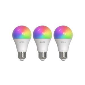 PRIOS Prios Smart LED, 3, E27, A60, 9W, RGBW, CCT, matný, Tuya