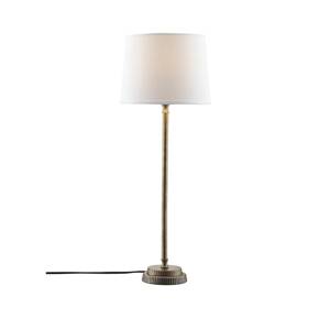 PR Home PR Home Stolní lampa Kent, bílá/mosaz, kónické stínidlo