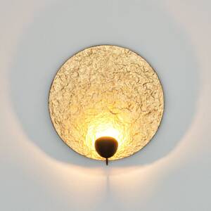 Holländer Nástěnné svítidlo LED Traversa, lesklá zlatá, Ø 35 cm
