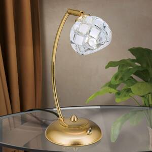 Orion Křišťálová stolní lampa Maderno, zlato