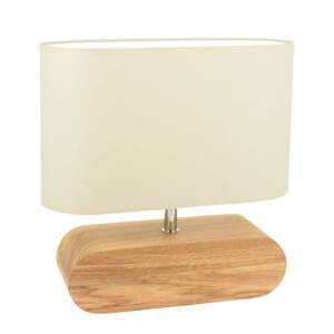 Spot-Light Stolní lampa Marinna, dubový podstavec, stínidlo v barvě ecru