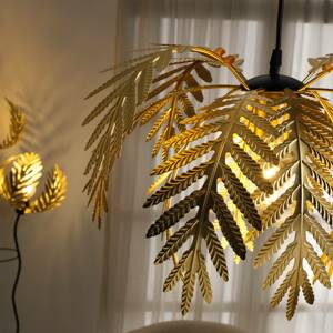 ONLI Závěsné svítidlo Dubaj, dekor palmy, Ø 50 cm, zlatá barva
