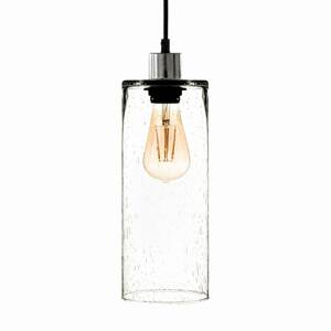 Solbika Lighting Závěsná lampa Válec z čirého sodového skla Ø 12 cm