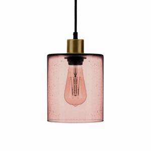 Solbika Lighting Závěsná lampa Soda se stínidlem z růžového skla Ø 15 cm